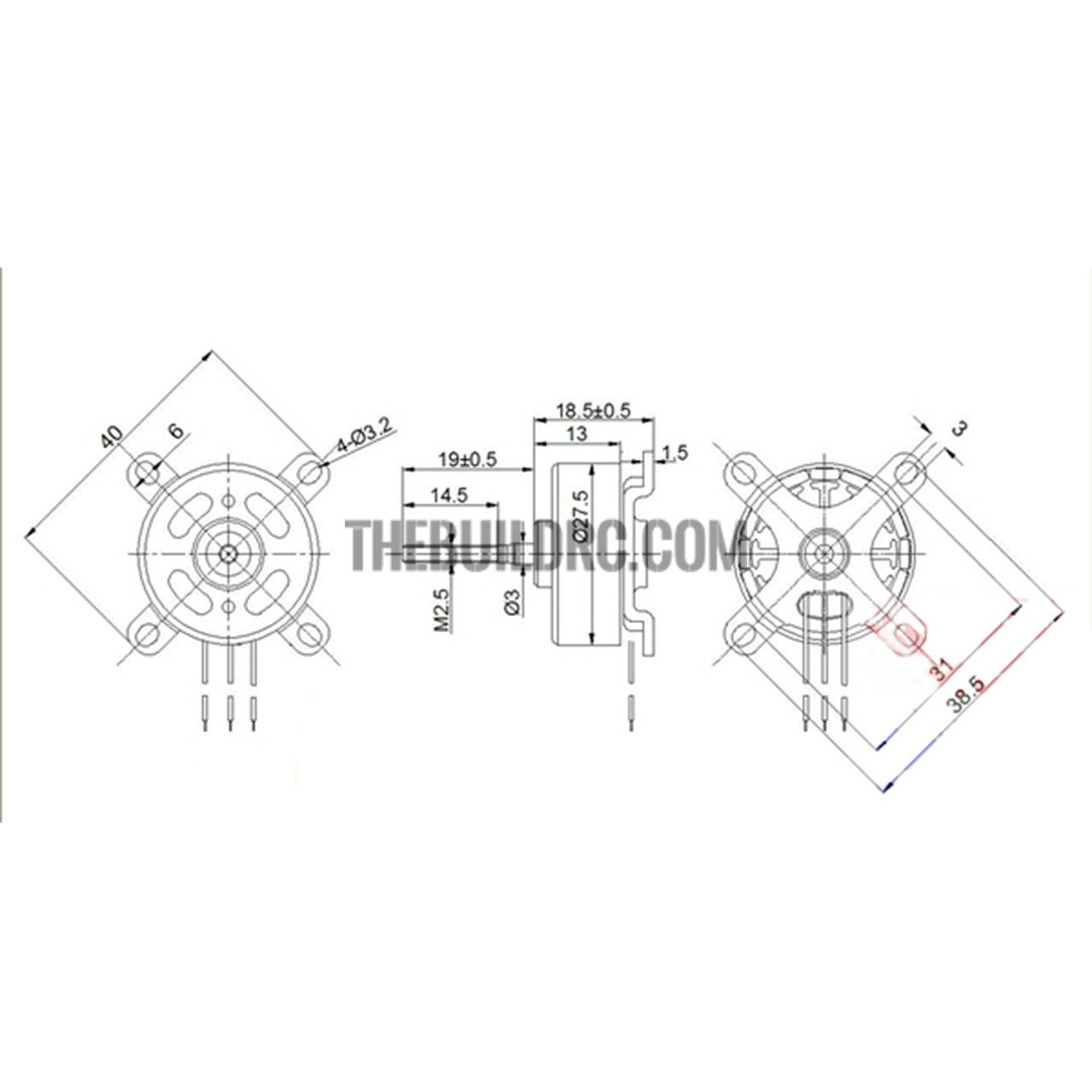 Brushless Outrunner Motor ST2204 1700KV for Art-Tech 4 CH Mini F4U Corsair RC Warbird Airplane