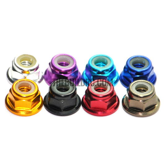 1 Pcs M4 Aluminum Flanged Nylon Lock Nut -Purple