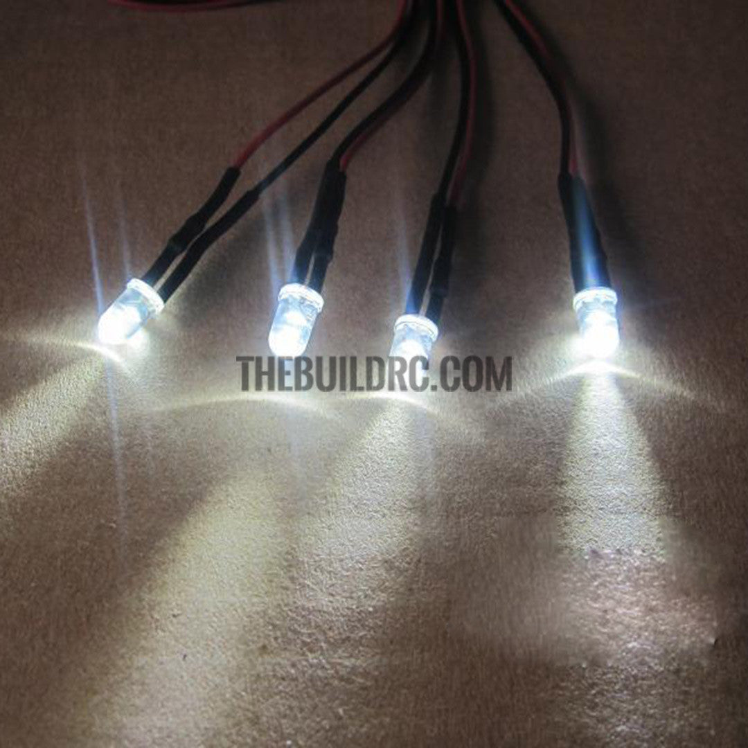 Set of 4 5mm LED Light for 1/10  RC Car Red