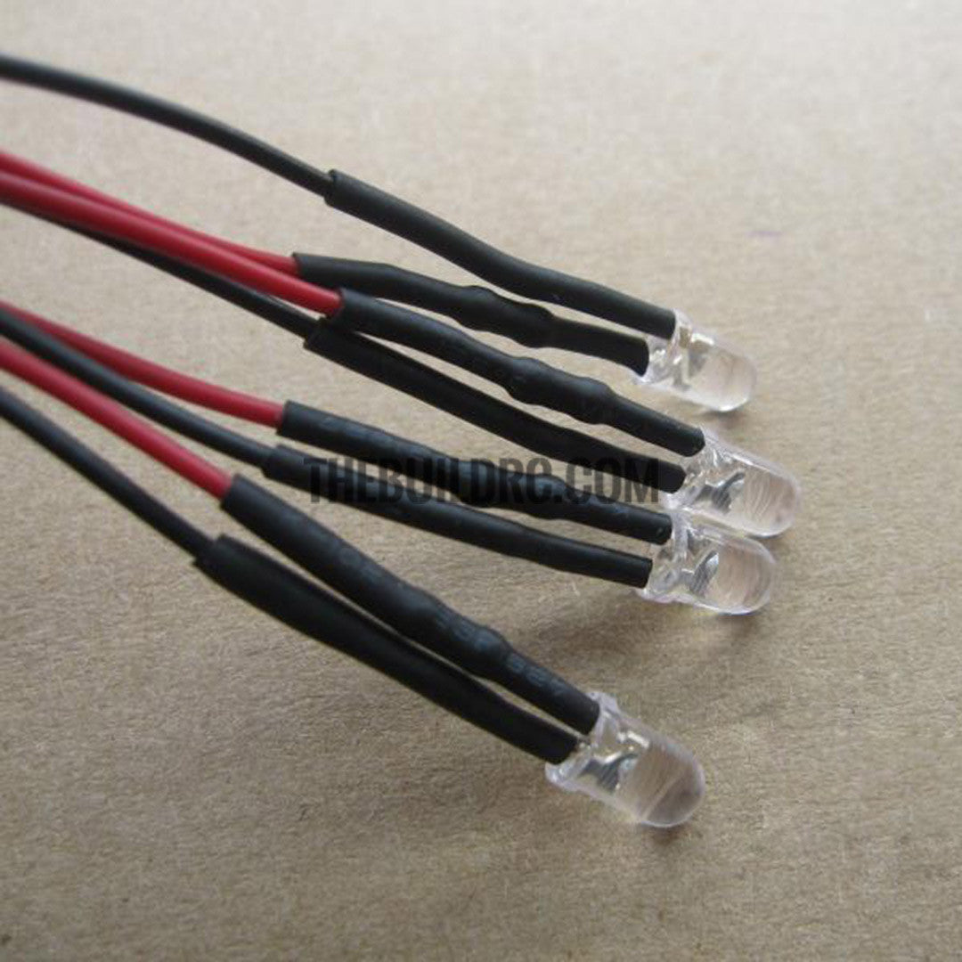 Set of 4 5mm LED Light for 1/10  RC Car Red