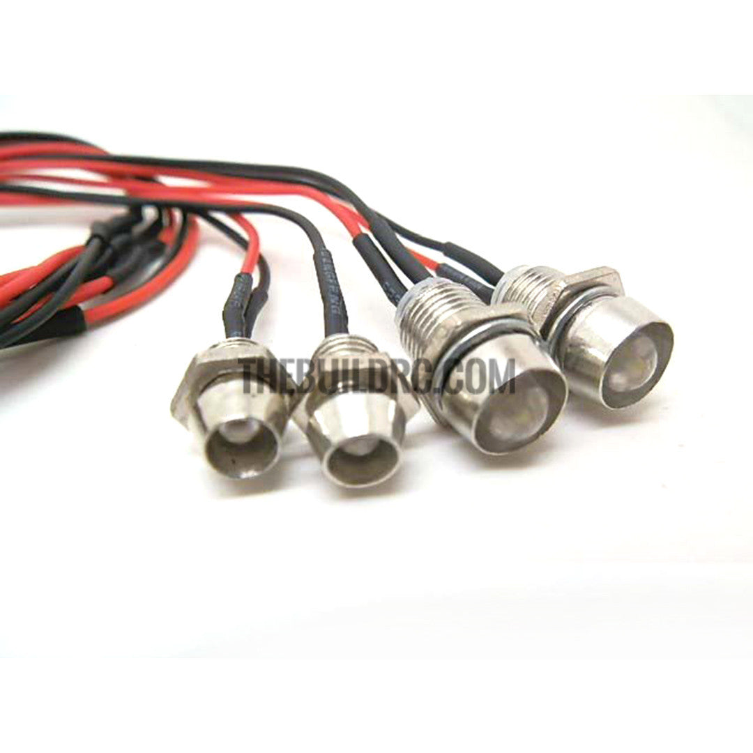 Ser of 2 White 5mm and set of 2 Red 3mm LED Light for 1/10  RC Car