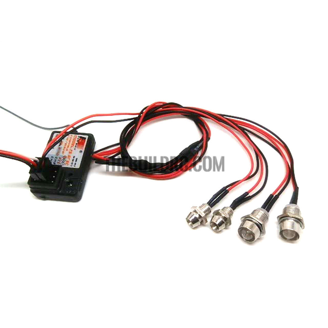 Ser of 2 White 5mm and set of 2 Red 3mm LED Light for 1/10  RC Car