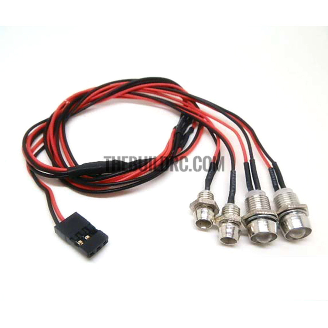 Ser of 2 White 5mm and set of 2 Red 3mm LED Light for 1/10  RC Car