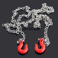 Sliver Metal Trailer Hook & Chain Hook RC AXIAL For 1/10 SCX10 CC01 D90 Rock Crawler/Buggy
