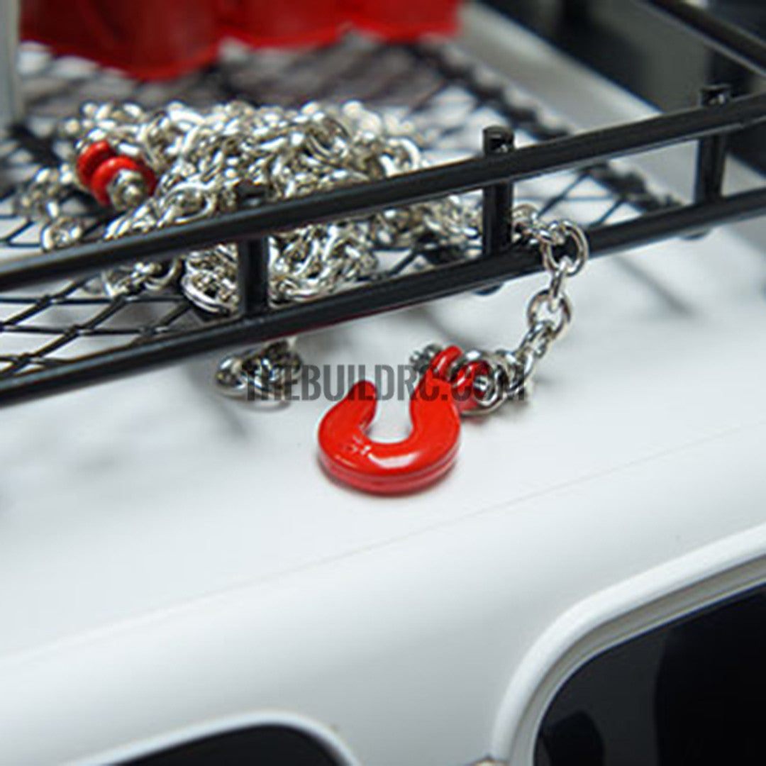 Sliver Metal Trailer Hook & Chain Hook RC AXIAL For 1/10 SCX10 CC01 D90 Rock Crawler/Buggy