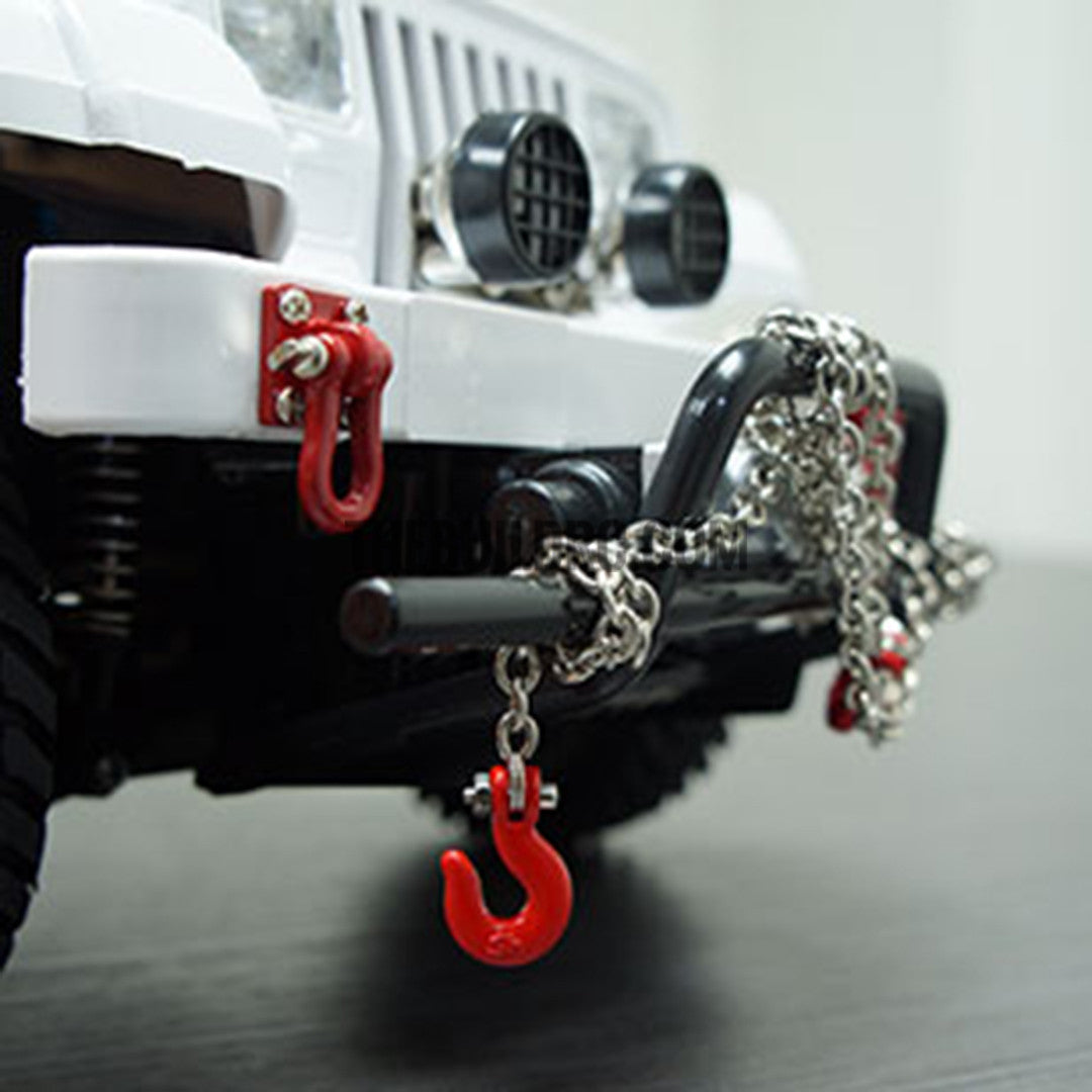 Sliver Metal Trailer Hook & Chain Hook RC AXIAL For 1/10 SCX10 CC01 D90 Rock Crawler/Buggy