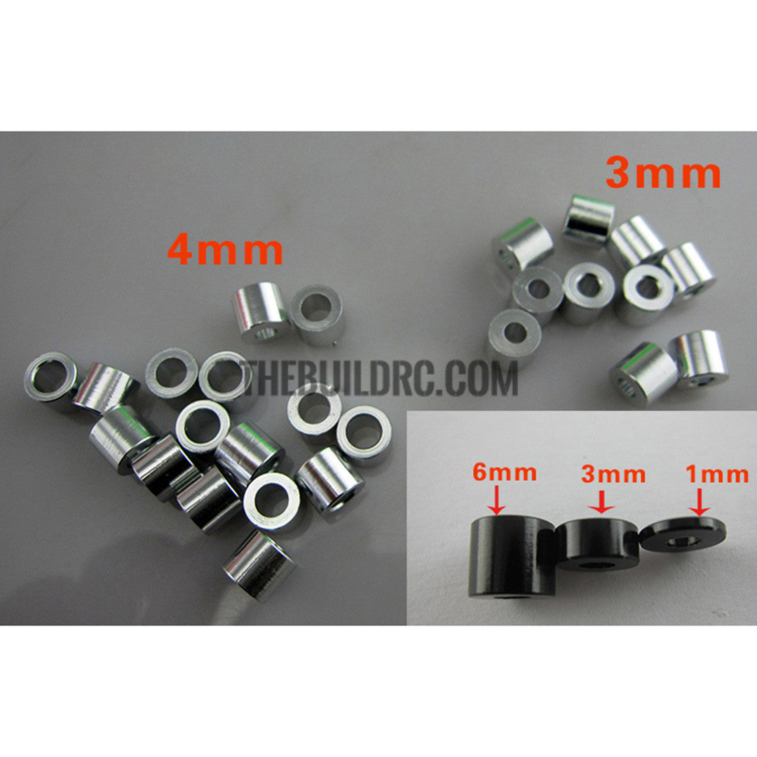 1/10 RC crawler push rod spacer 7mm diameter bore 4m thick 6mm black