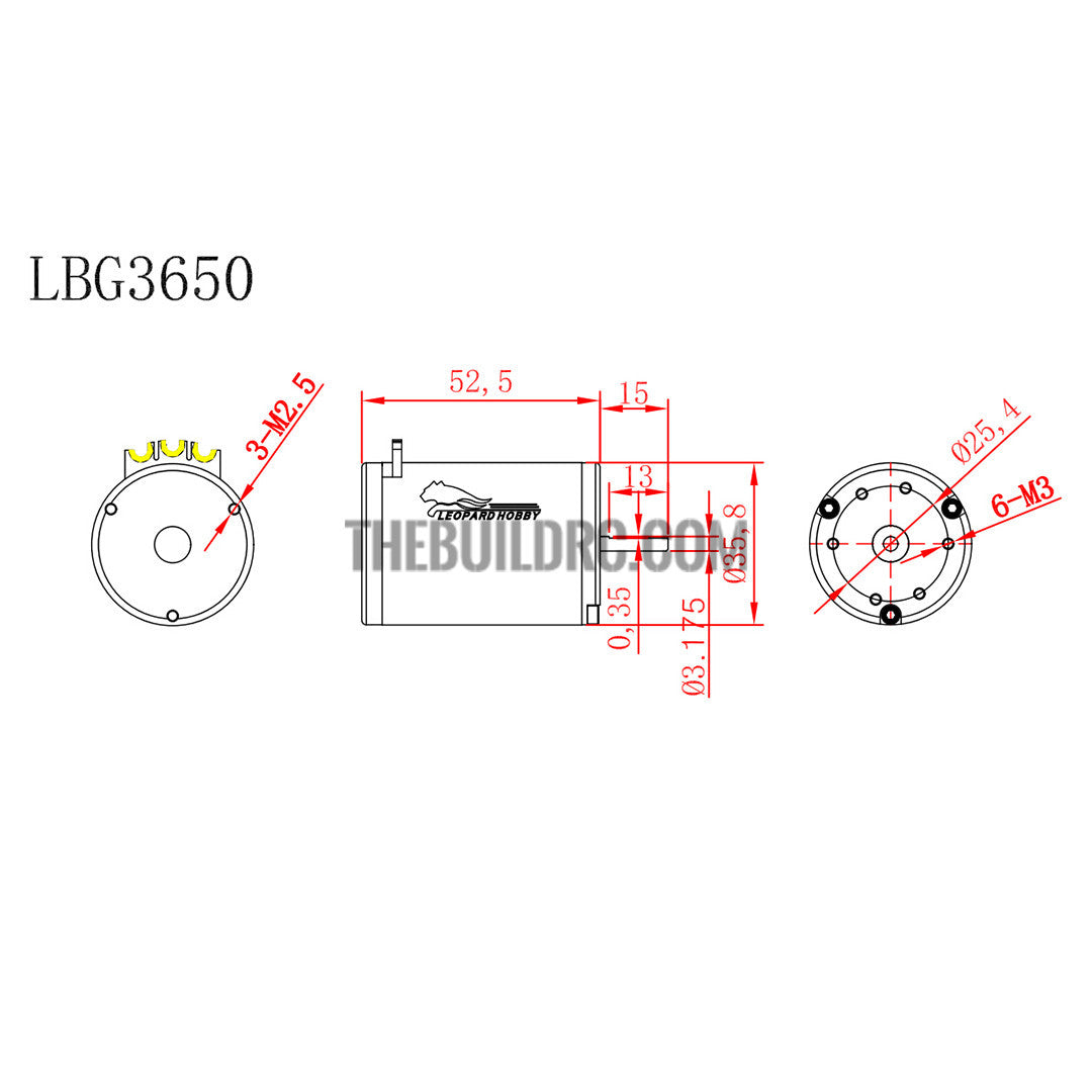 Leopard LBG3650-13.5T 2280KV 3 slots  Seneorless Brushless motor