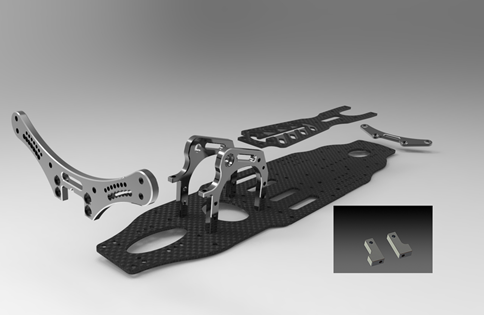 Carbon Fiber Upgrade CNC Option Parts Kit with Metal Servo Mounts for 3Racing Sakura 2017 Version D4 1/10 RC Drift Car