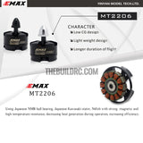 Emax MT2206 1900KV CCW Thread Brushless Motor For 250 Quadcopter - black cap