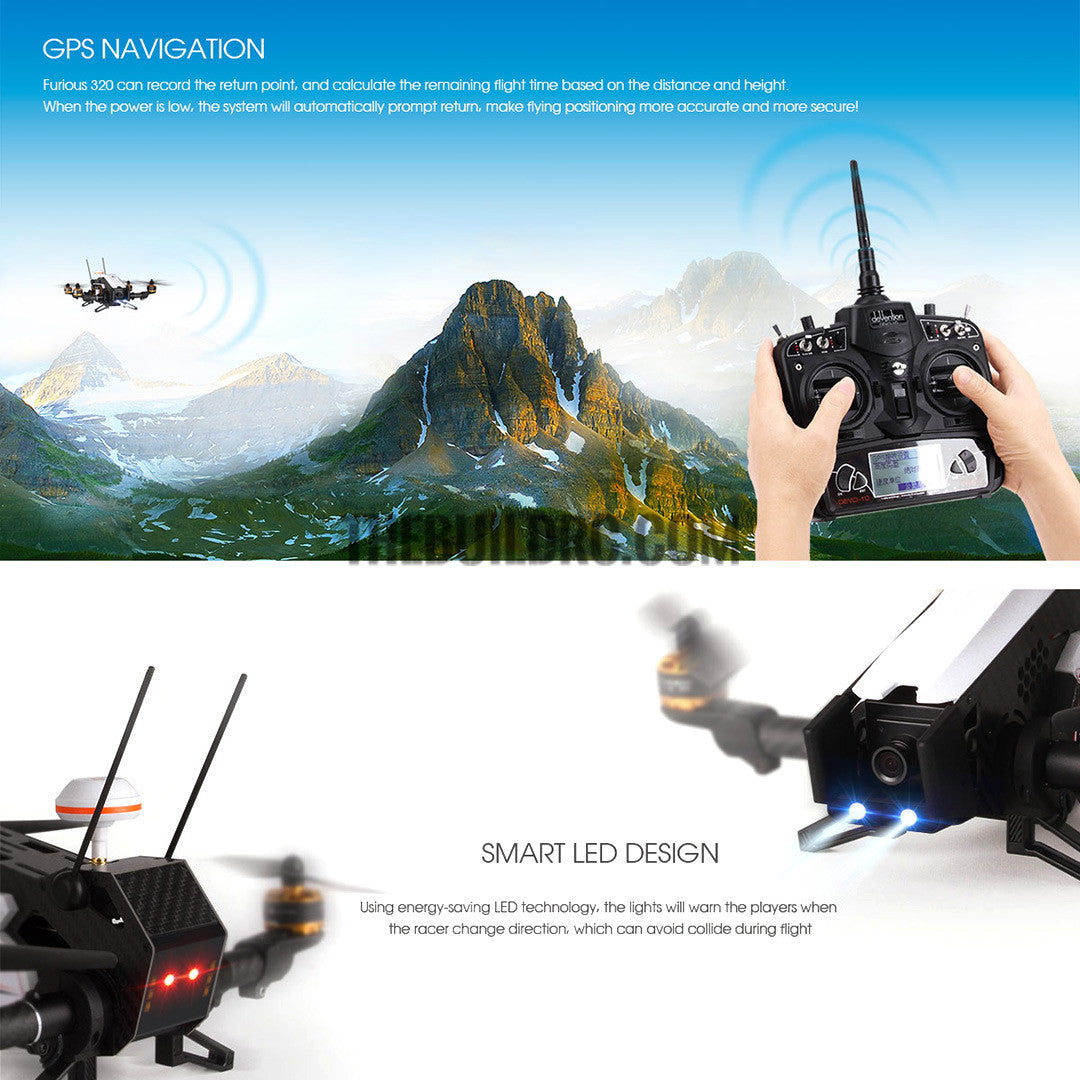 Walkera Furious 320 Drone Quadcopte/DEVO7/Charger/ 800TVL Camera/OSD (Right Hand Throttle)
