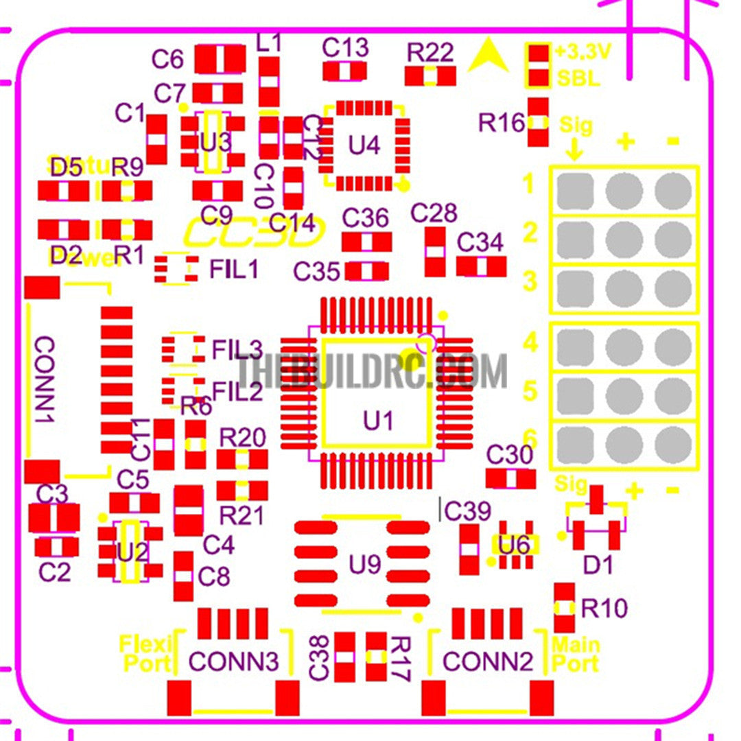 OpenPilot CC3D Flight Controller (bent pins)