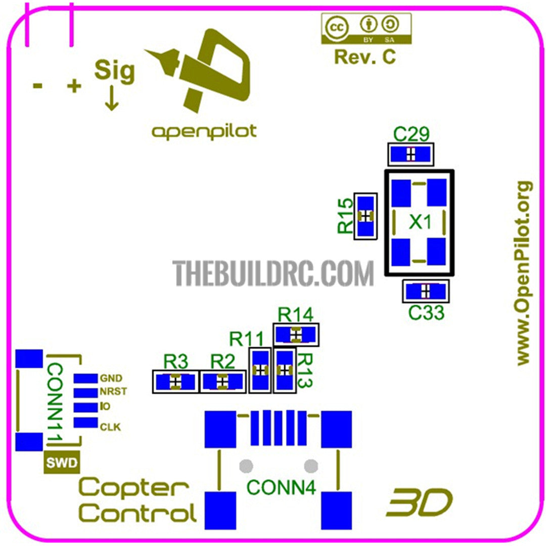 OpenPilot CC3D Flight Controller (bent pins)