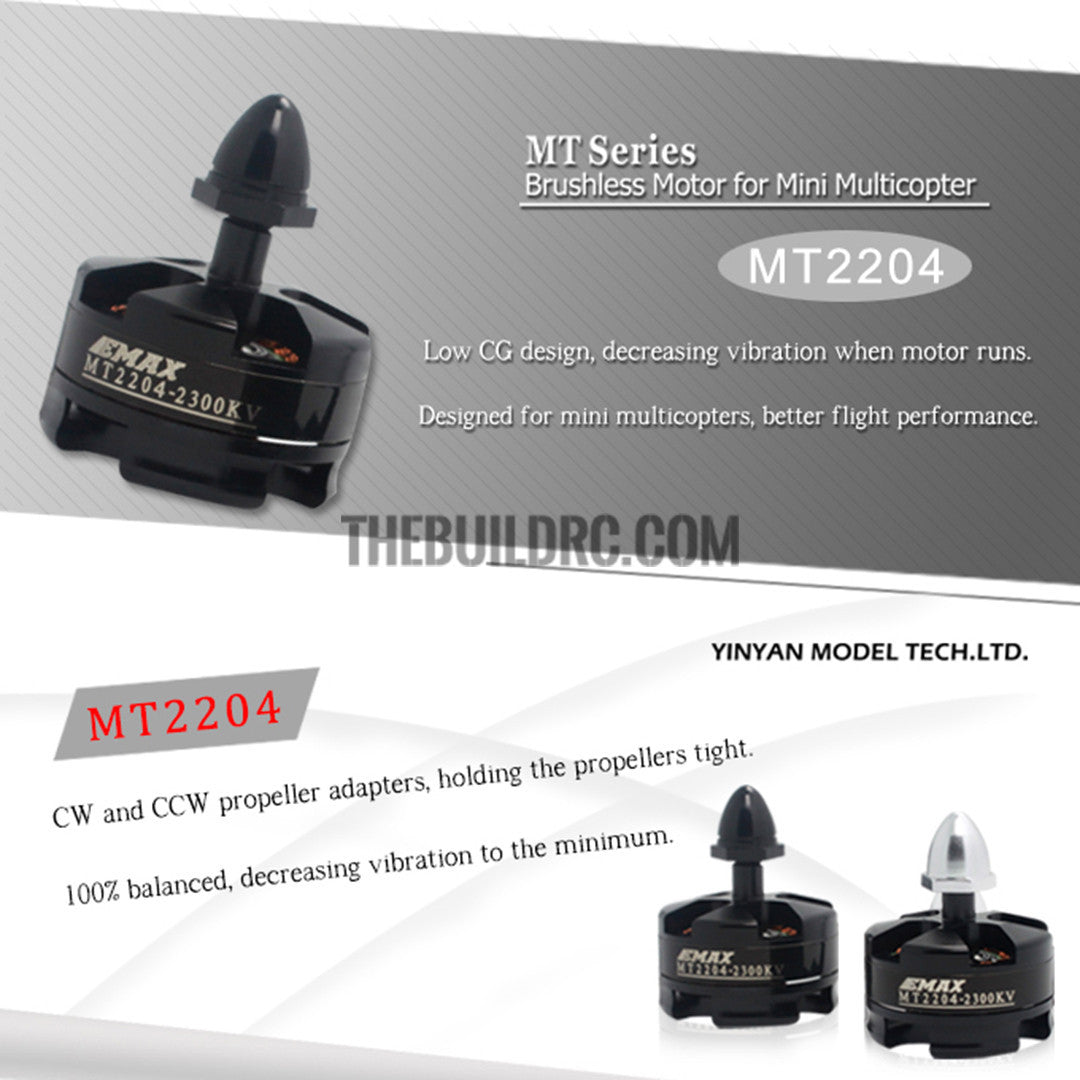 Emax Original Mt2204 2300kv Brushless Motor For Qav250 F330 Quadcopter - CW white cap nut
