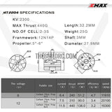 Emax Original Mt2204 2300kv Brushless Motor For Qav250 F330 Quadcopter - CW white cap nut
