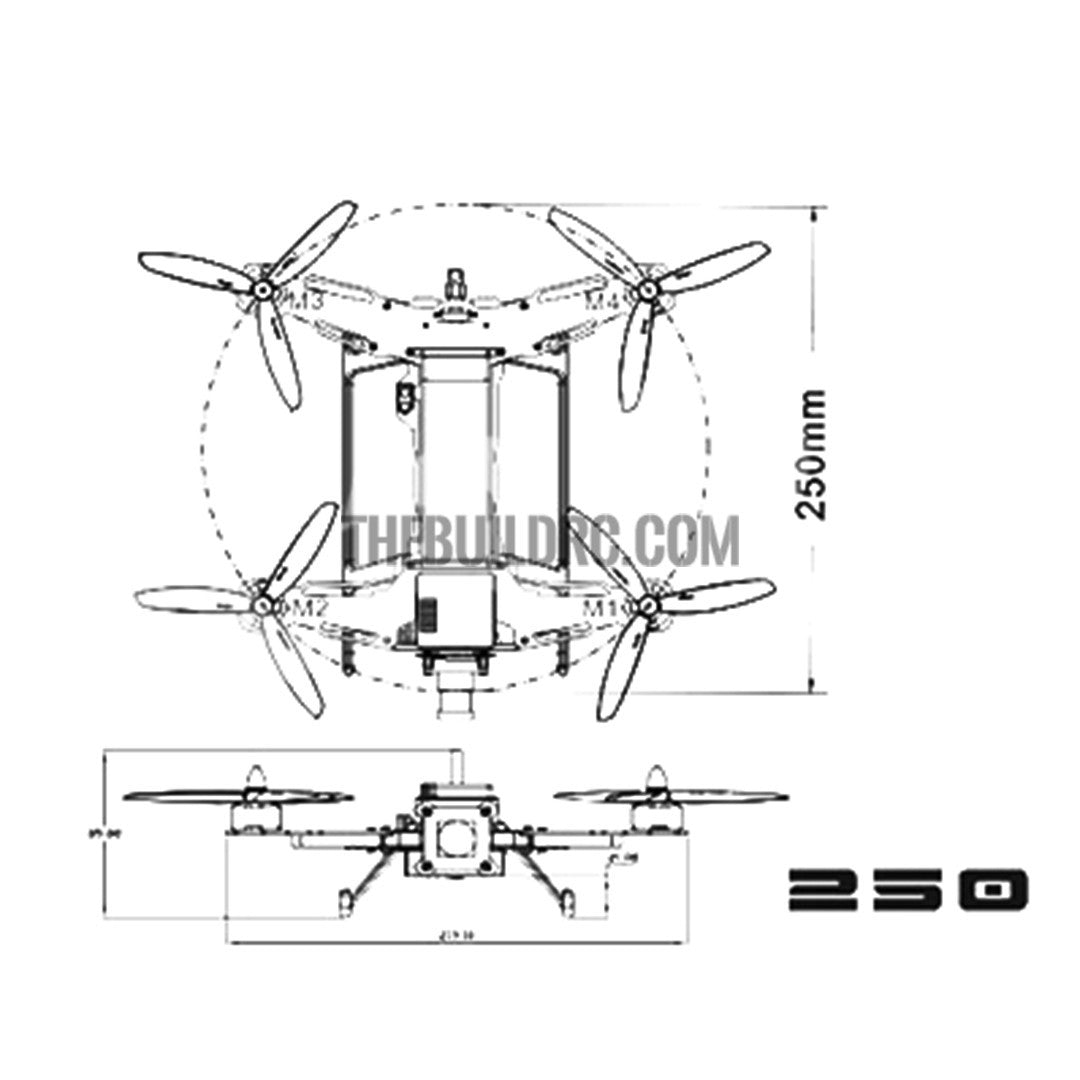 Tarot Mini 250 through the machine frame TL250A