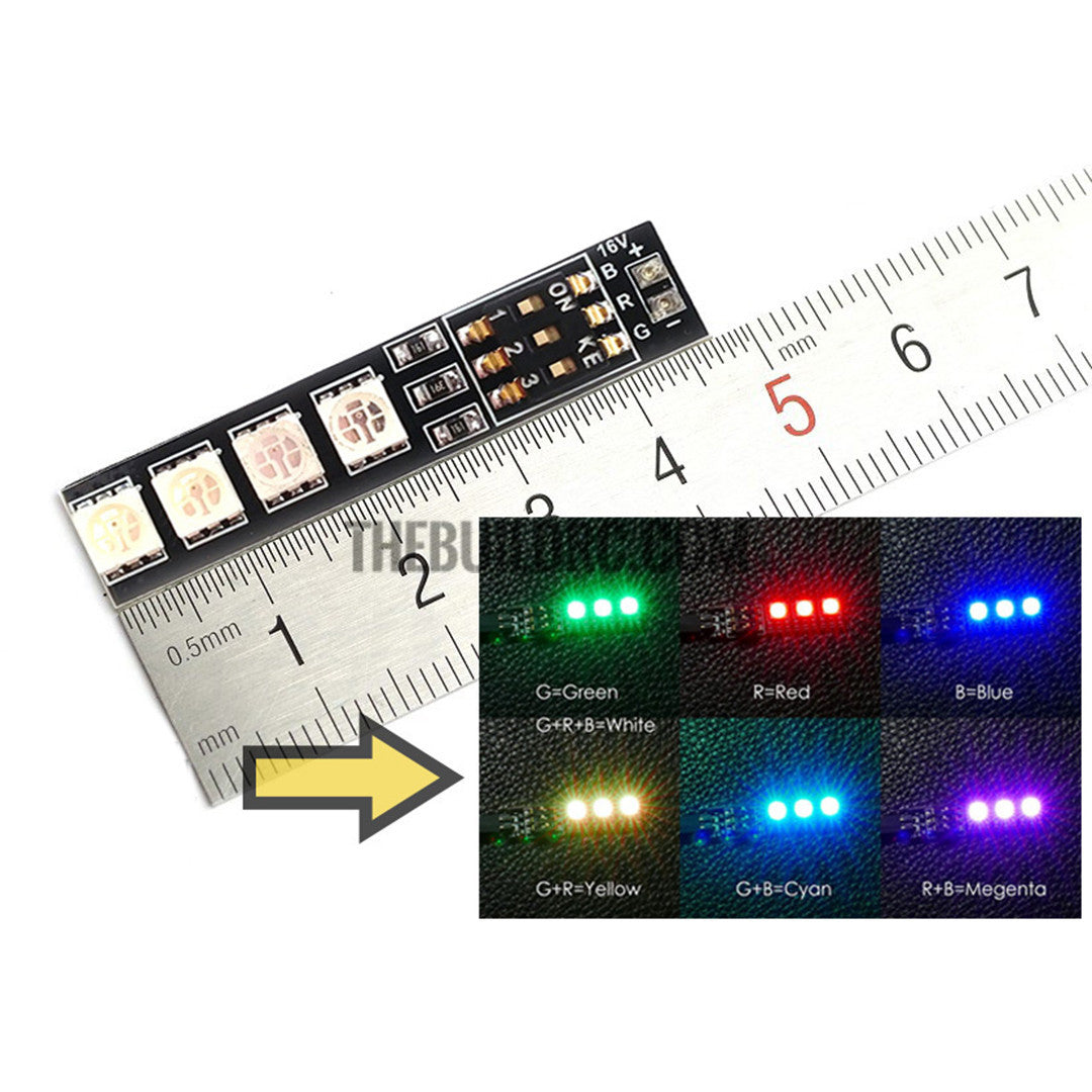 RGB LED Lamp Panel 16V 4S Lipo 7 Colors Switch For FPV Helicopter Multi-axis