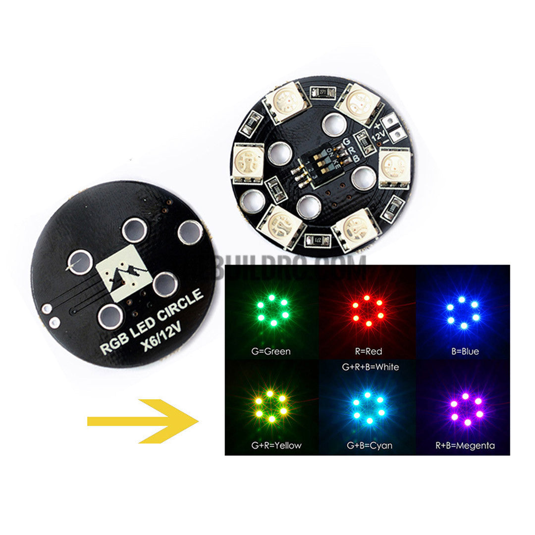 Matek RGB 5050 LED Lamp Panel 12 7 Colors Switch For FPV Helicopter Multi-axis