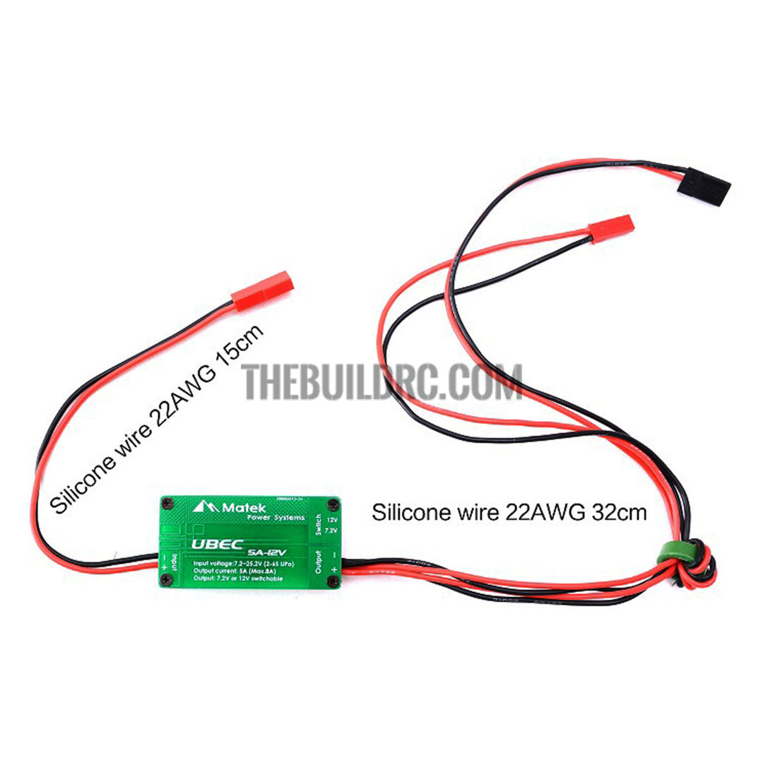 Matek heli multicopter FPV BEC 2-6S input dual output 12V/7.2V 5A