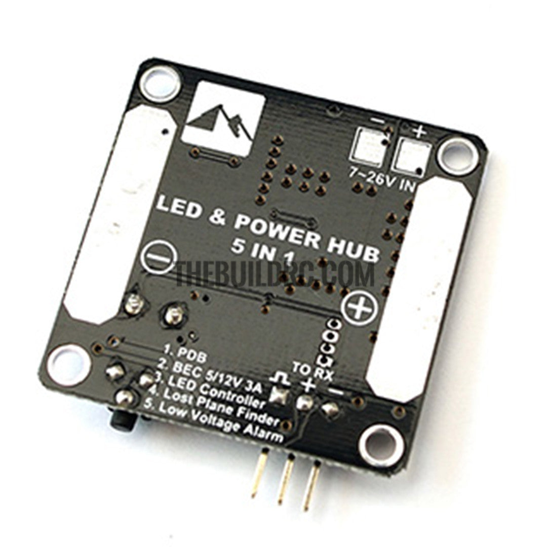 Matek LED & POWER HUB 5in1 V3 Power Supply Board + BEC 5V 12v + Low Voltage Alarm+ Tracker