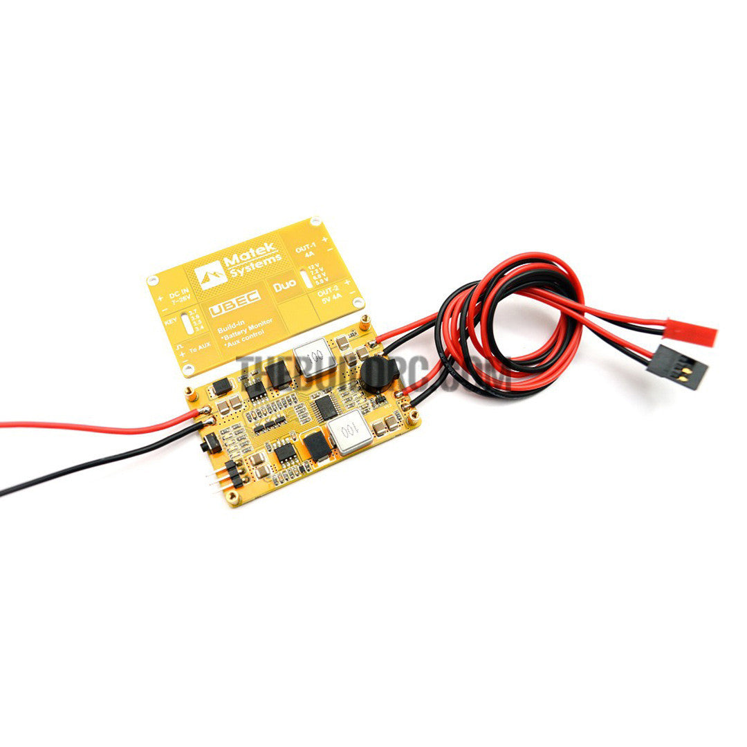 Matek UBEC 4A/5-12V Duo Output Built-in Battery Monitor Aux RX FLIGHT Control