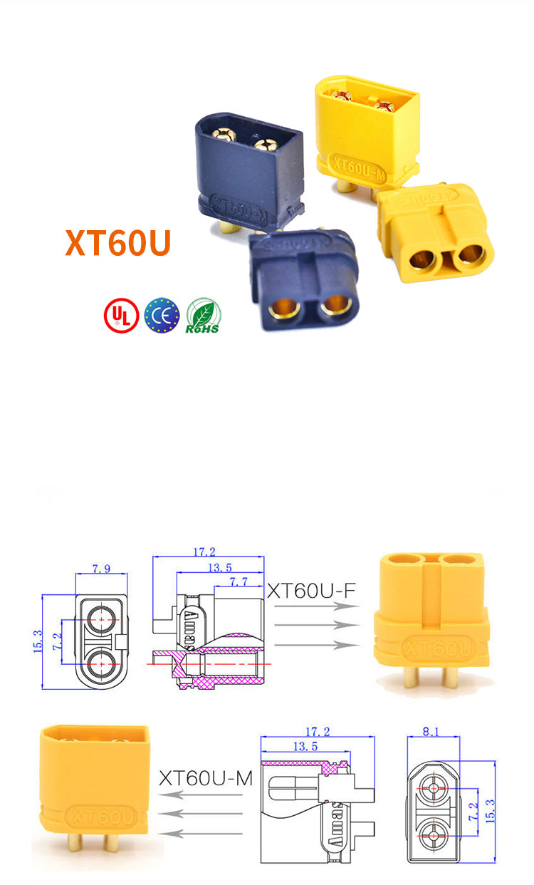 Amass  XT60 series / XT60U / XT60H Genuine Gold plated connectors