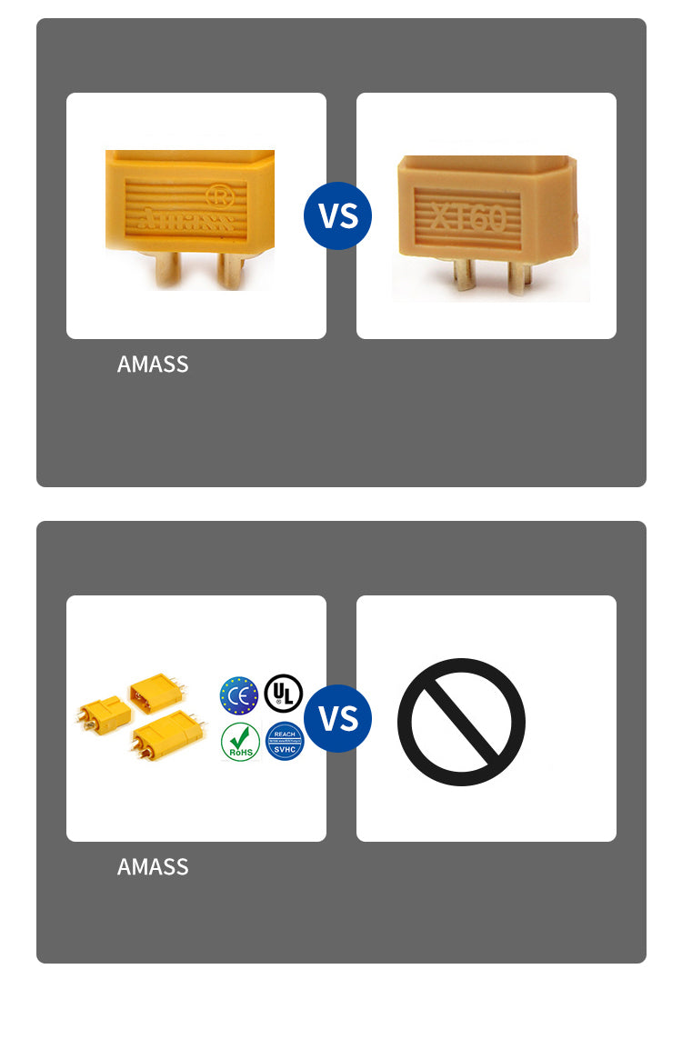 Amass  XT60 series / XT60U / XT60H Genuine Gold plated connectors