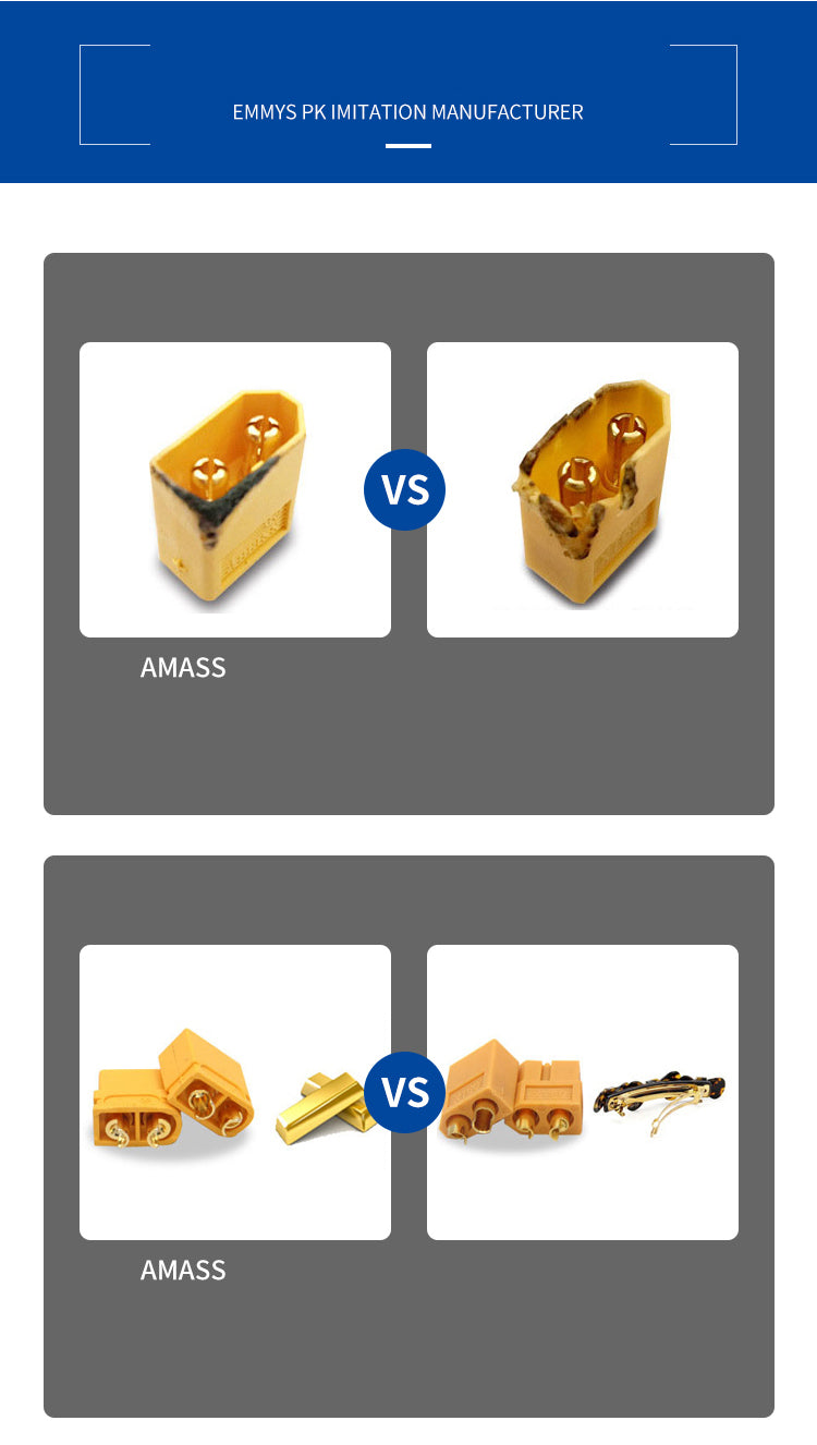Amass  XT60 series / XT60U / XT60H Genuine Gold plated connectors