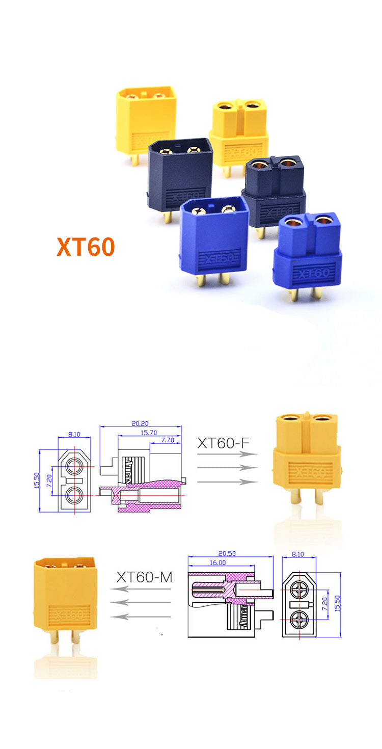 Amass  XT60 series / XT60U / XT60H Genuine Gold plated connectors