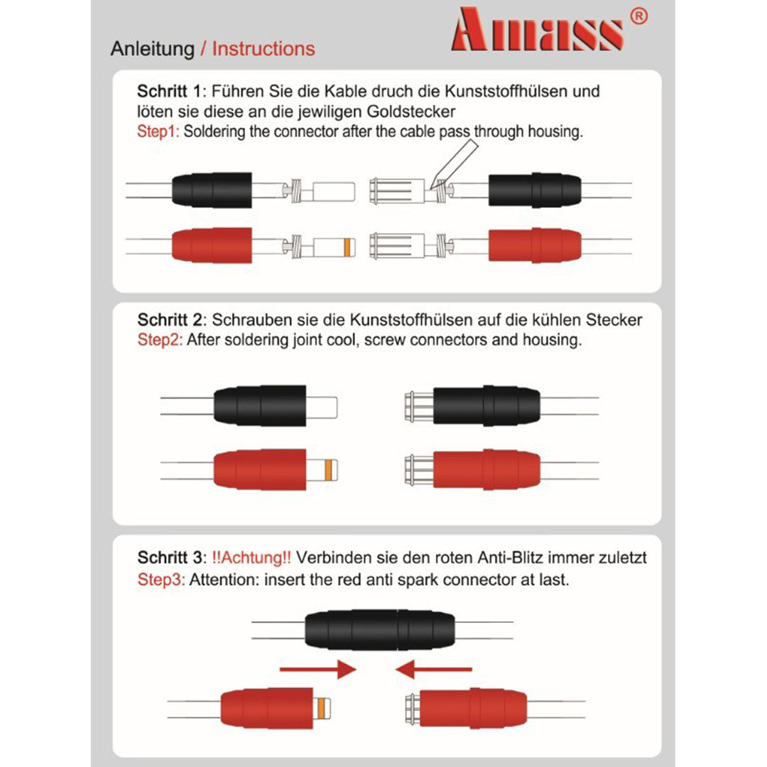 [Supplier not suppling] Amass AS150 7mm Gold-Plated Anti Spark Power Connector (Pair)