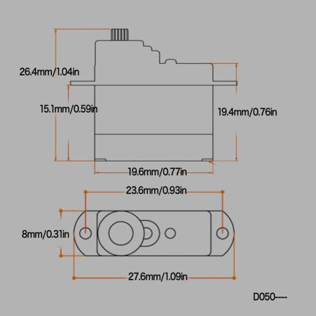 D05010MG 5.7g / .61kg / .07sec Digital Metal Gear Micro Servo for Futaba - black