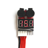 AOK-BL8S 1-8S 2in1 RC Li-ion Lipo Battery Low Voltage Meter Tester Buzzer Alarm