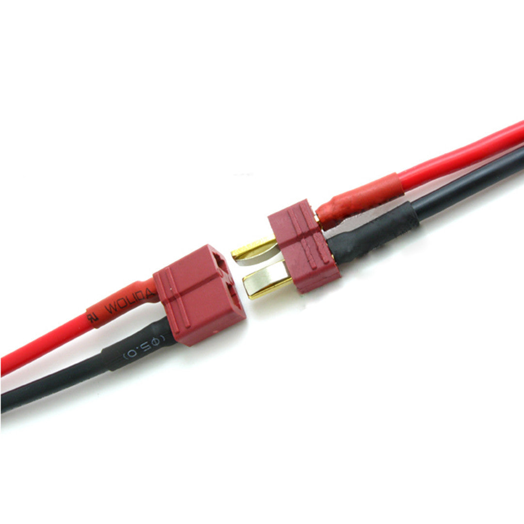 Amass T plug To JST 20AWG Soft Silicone Wire Switch Cable Connector L=100mm (male and female)