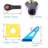 Aluminum Alloy Control Horn Set D3*L24*L25*H33mm with 4 Screws for RC Gasoline Airplanes