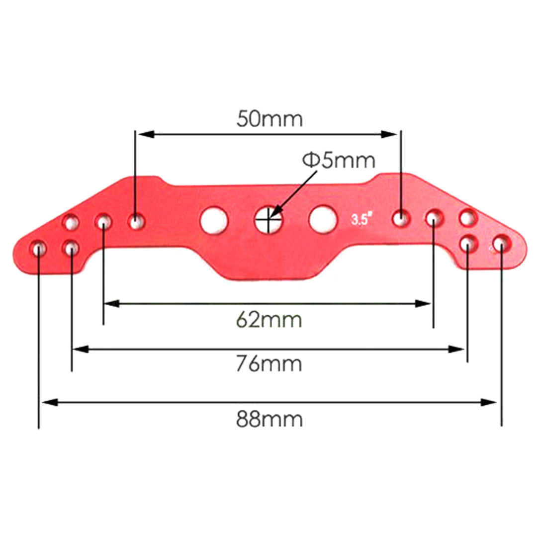 High Quality CNC Metal Servo Rudder Mount Set with 3.5in Double Arm for Two Servos
