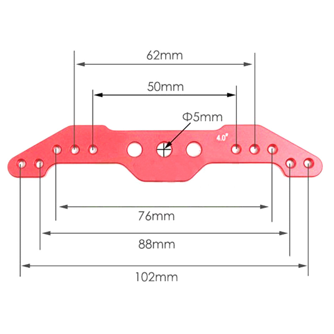 High Quality CNC Metal Servo Rudder Mount Set with 3.5in Double Arm for Two Servos
