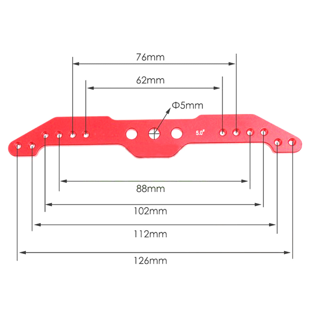High Quality CNC Metal Servo Rudder Mount Set with Double Arm for Two Servos