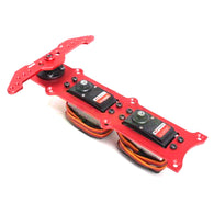 High Quality CNC Metal Servo Rudder Mount Set with 3.5in Double Arm for Two Servos