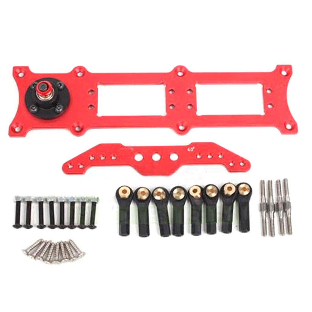 High Quality CNC Metal Servo Rudder Mount Set with 3.5in Double Arm for Two Servos