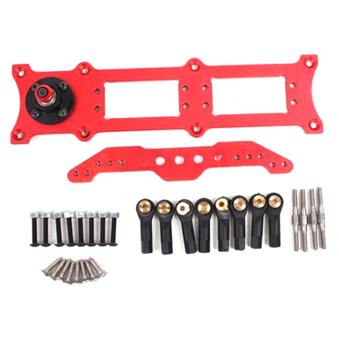 High Quality CNC Metal Servo Rudder Mount Set with 3.5in Double Arm for Two Servos
