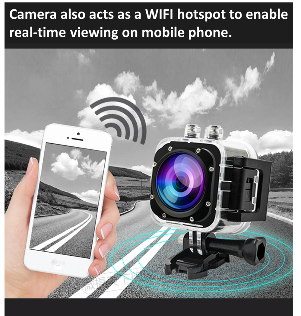 Cube 360S 360 Degree Waterproof Panoramic Sports Camera with WIFI