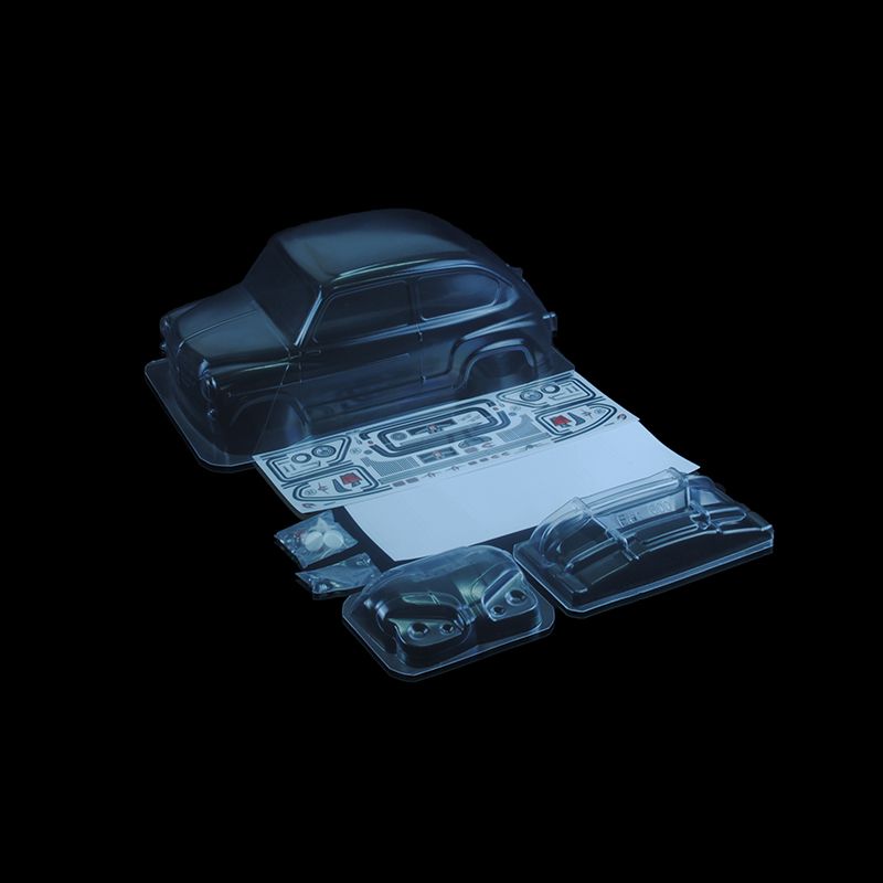 1/10 Lexan Clear RC Car Body Shell for  MINI FIAT 600D WB 210mm