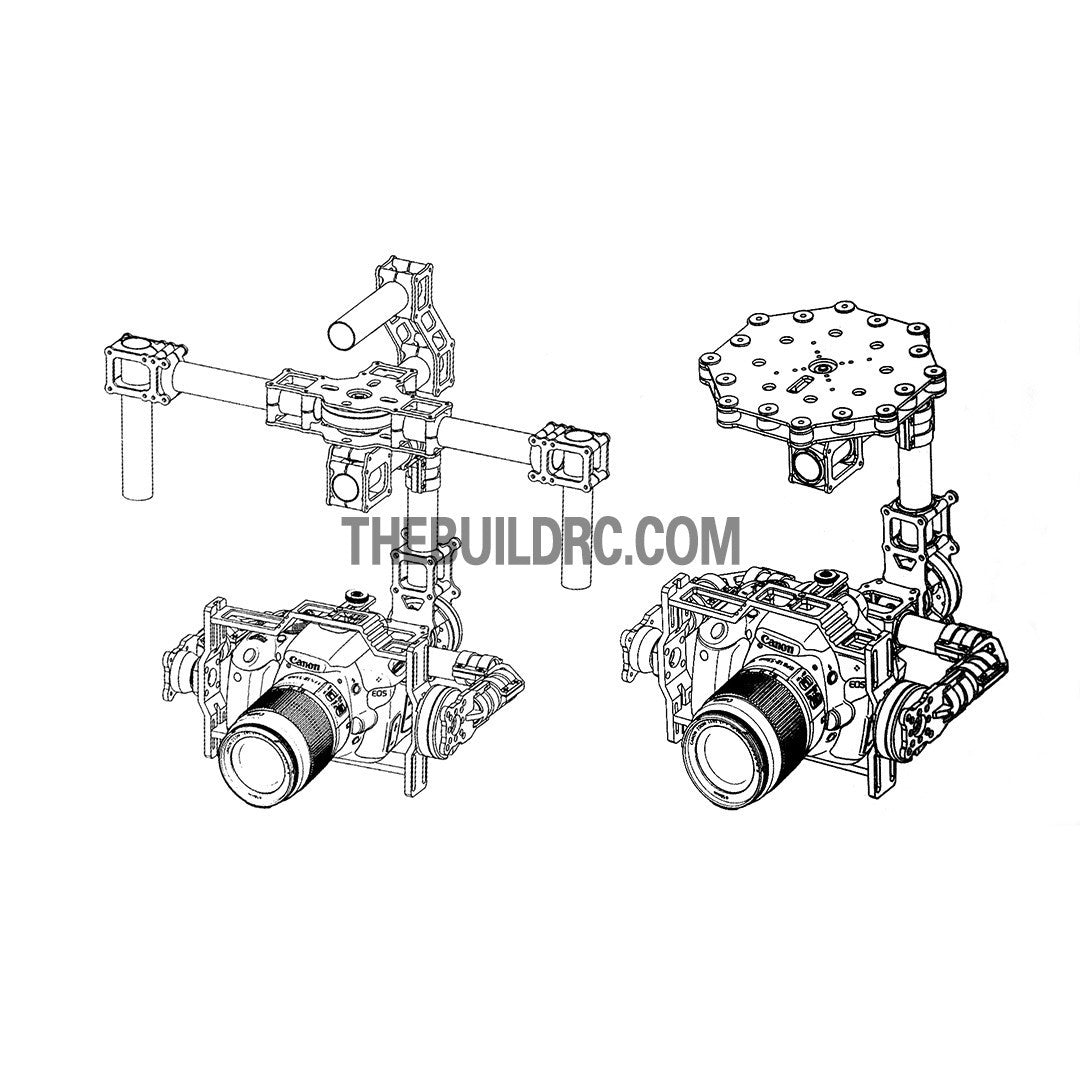 3-Axis Professional Mixed Fiber Brushless Motor Camera Gimbal (Handheld Version)