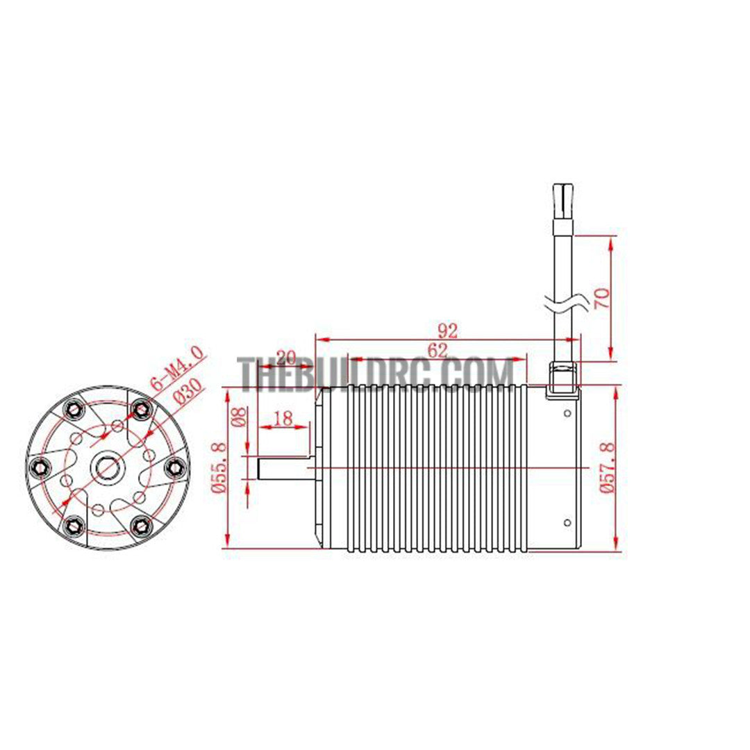 Leopard LBP5892/2Y 1200KV 4-Poles Inrunner Brushless Motor