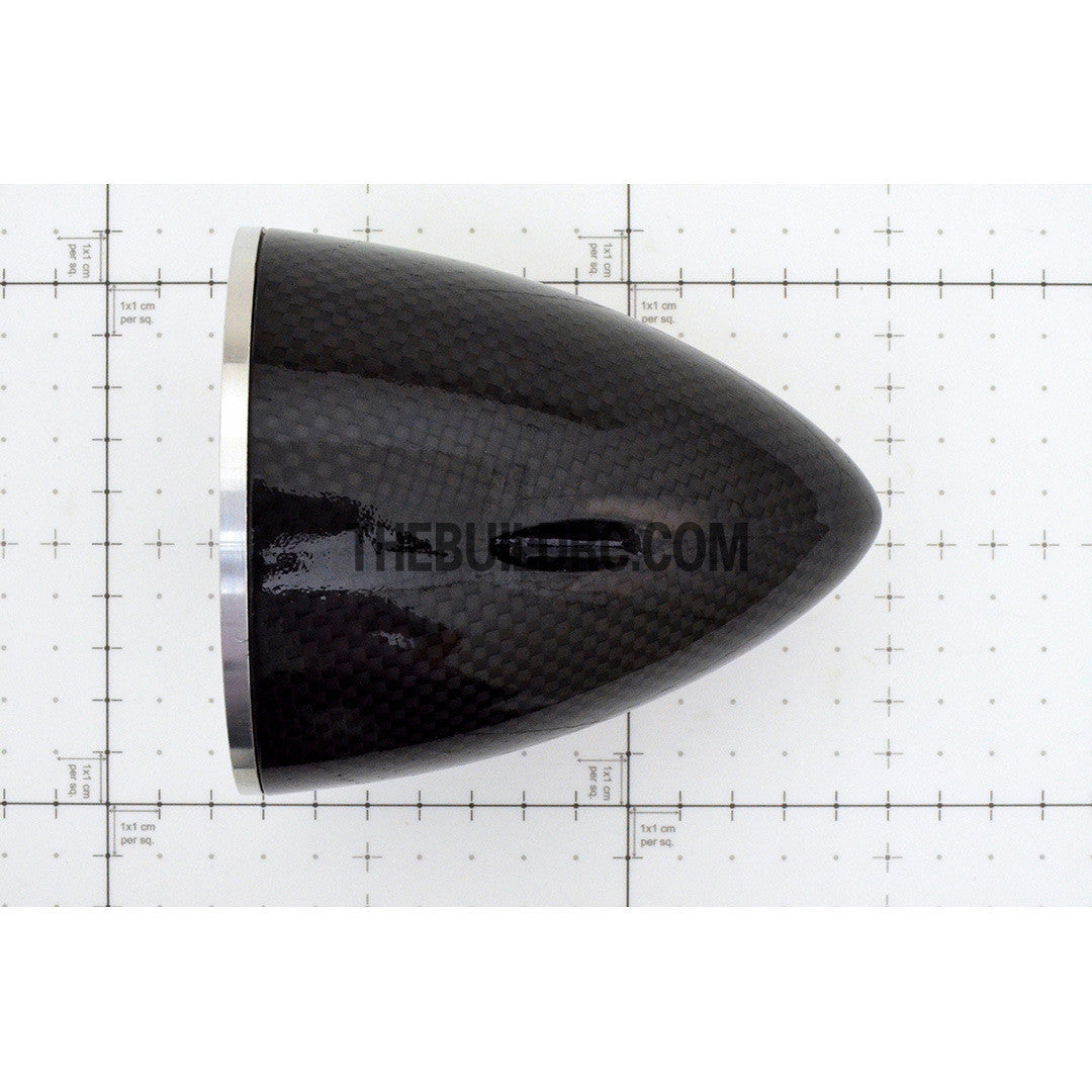 3.5" / 88.9mm Bullet Shape Carbon Fiber Spinner with Aluminium Backplate (Sharp)