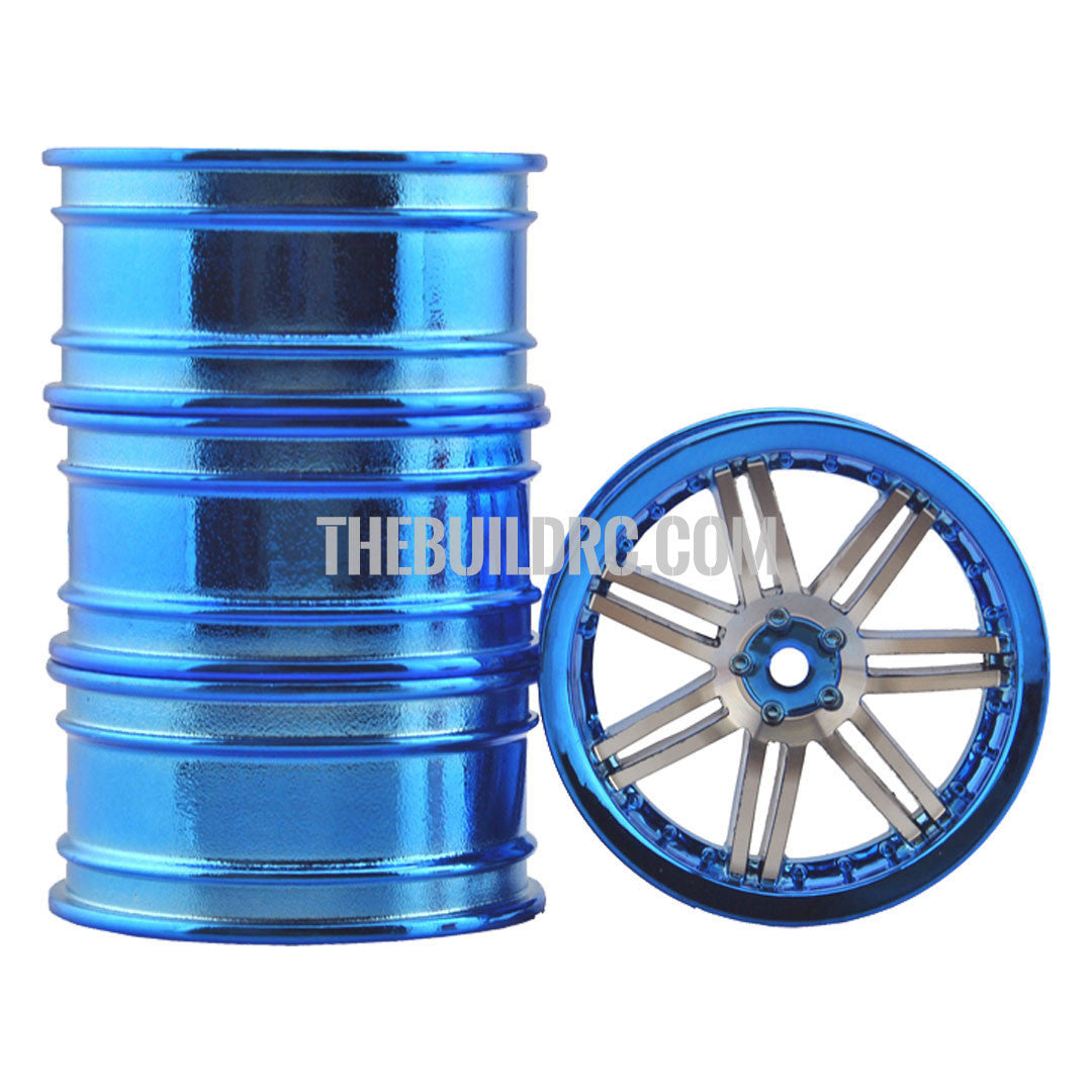 Trance 26mm Set of 4 Alloy Wheels for 1/10 RC Car (Blue and Silver)