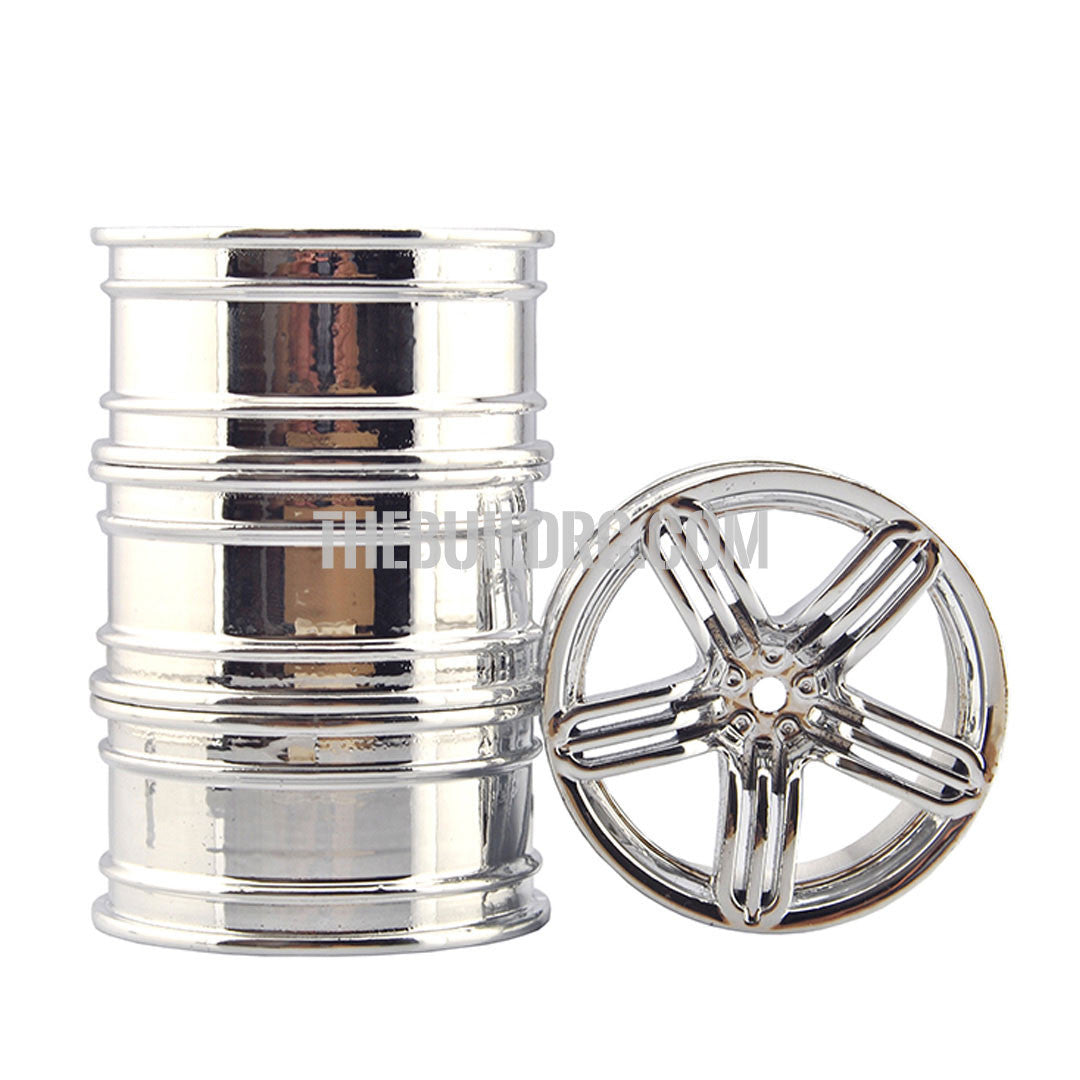 Starlet 26mm Set of 4 Alloy Wheels for 1/10 RC Car (Silver)