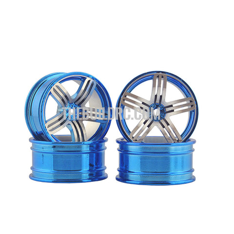 Savor 26mm Set of 4 Alloy Wheels for 1/10 RC Car (Blue and Silver)