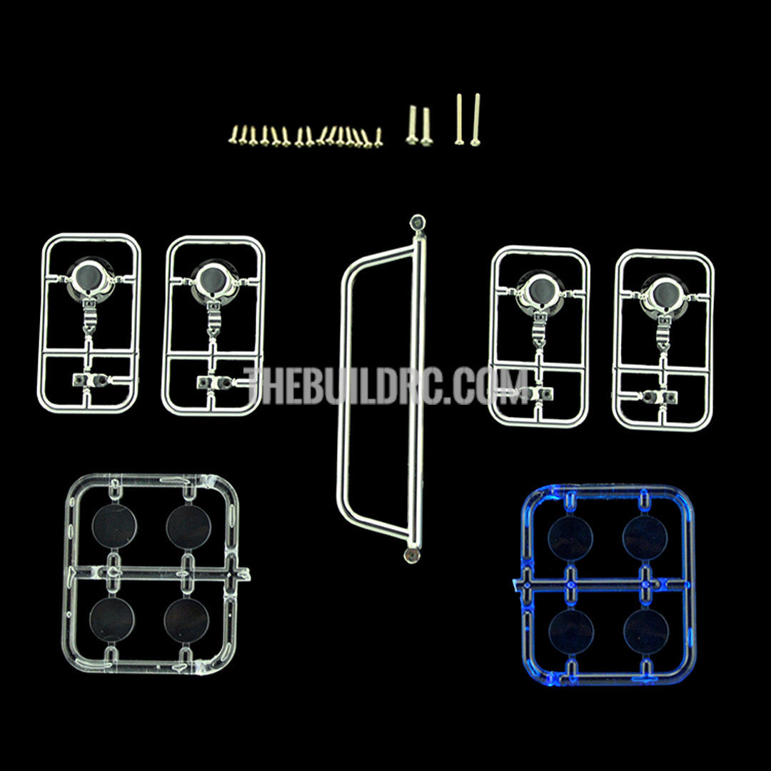 110mm x 16mm x 28 mm Front Bar Lights TAMIYA Mercedes-Benz Actros Compatible (Four Round Light Set)