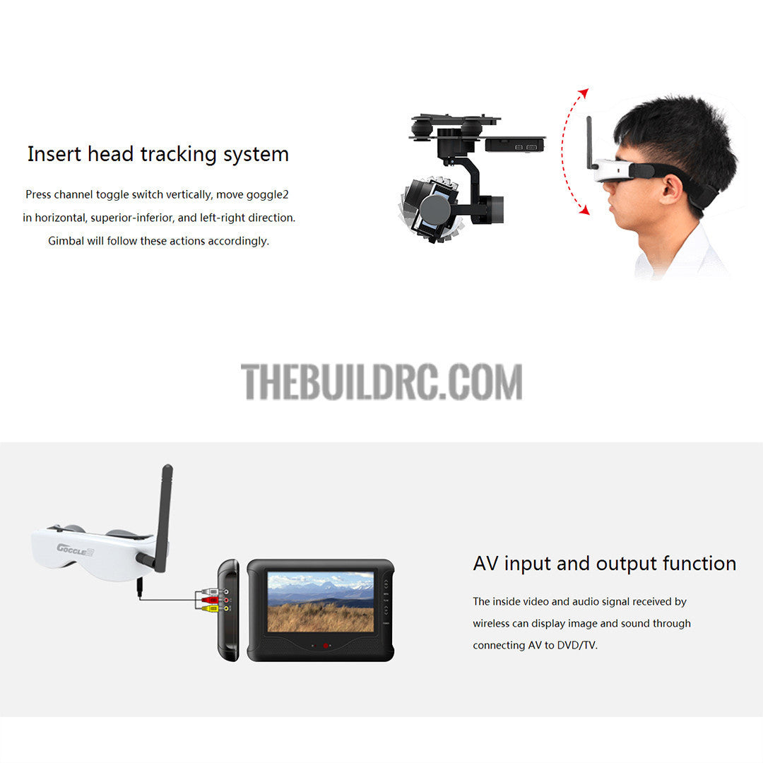 Walkera Googgle2 H500 head tracking 5.8G FPV glasses FPV video image transmission